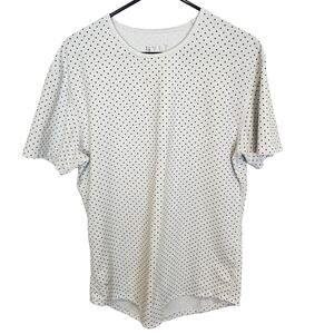 BYLT Drop Cut Lux Bylt Shirt Polka Dot Shirt Men L White Black Athletic Shirt